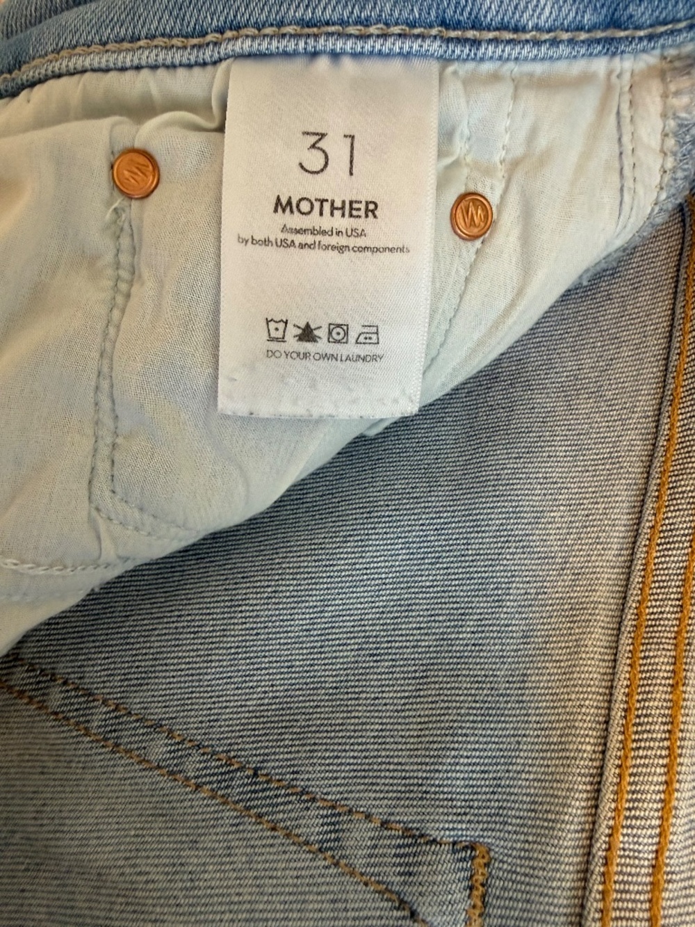 Mother Lil' Insider Petites High Rise Slim Jeans, Size 31 - Picture 3 of 7